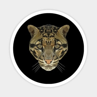 Clouded leopard Low Poly Art Magnet